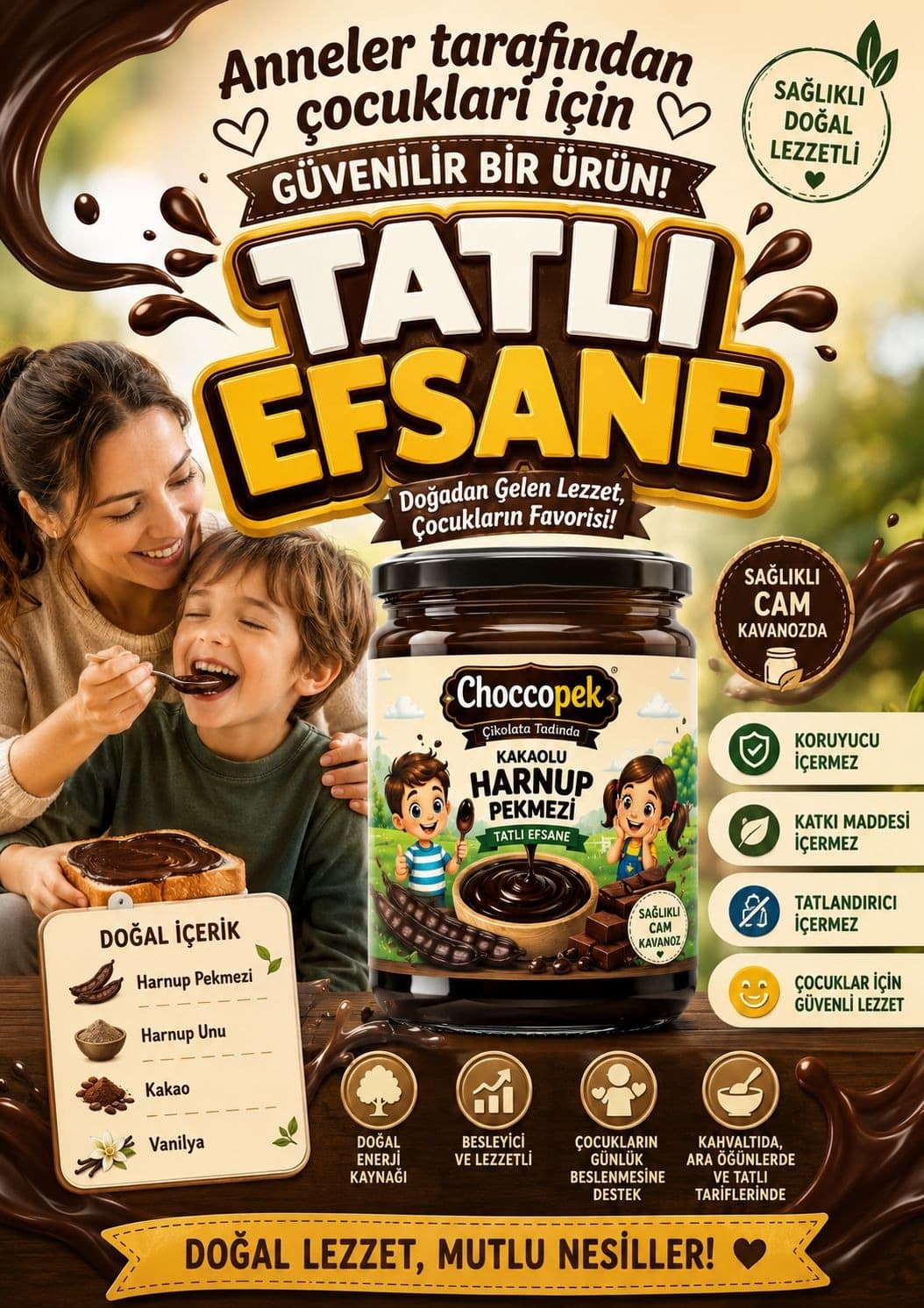 Anneler tarafından çocukları için güvenilir bir ürün Choccopek